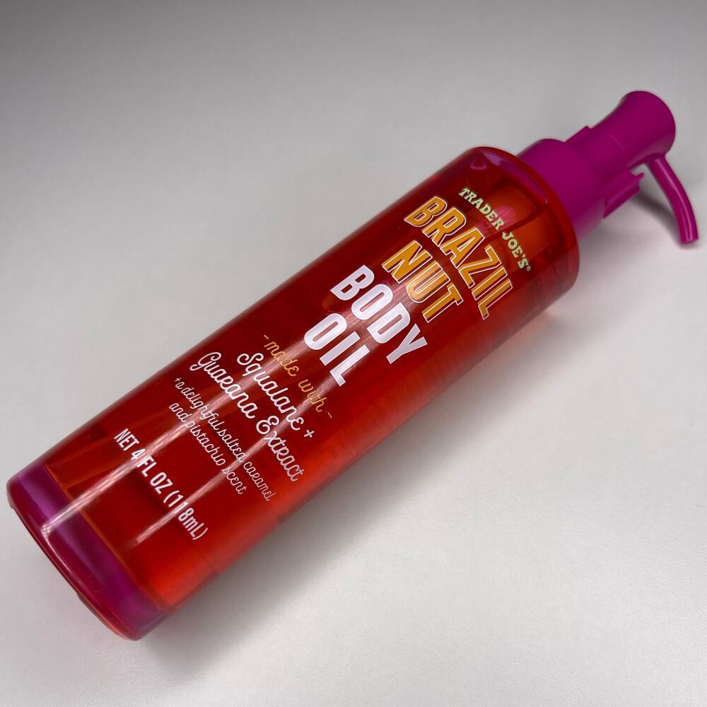 Trader Joe’s — Brazil Nut Body Oil w/ Squalane — Salted Caramel Pistachio Scent!